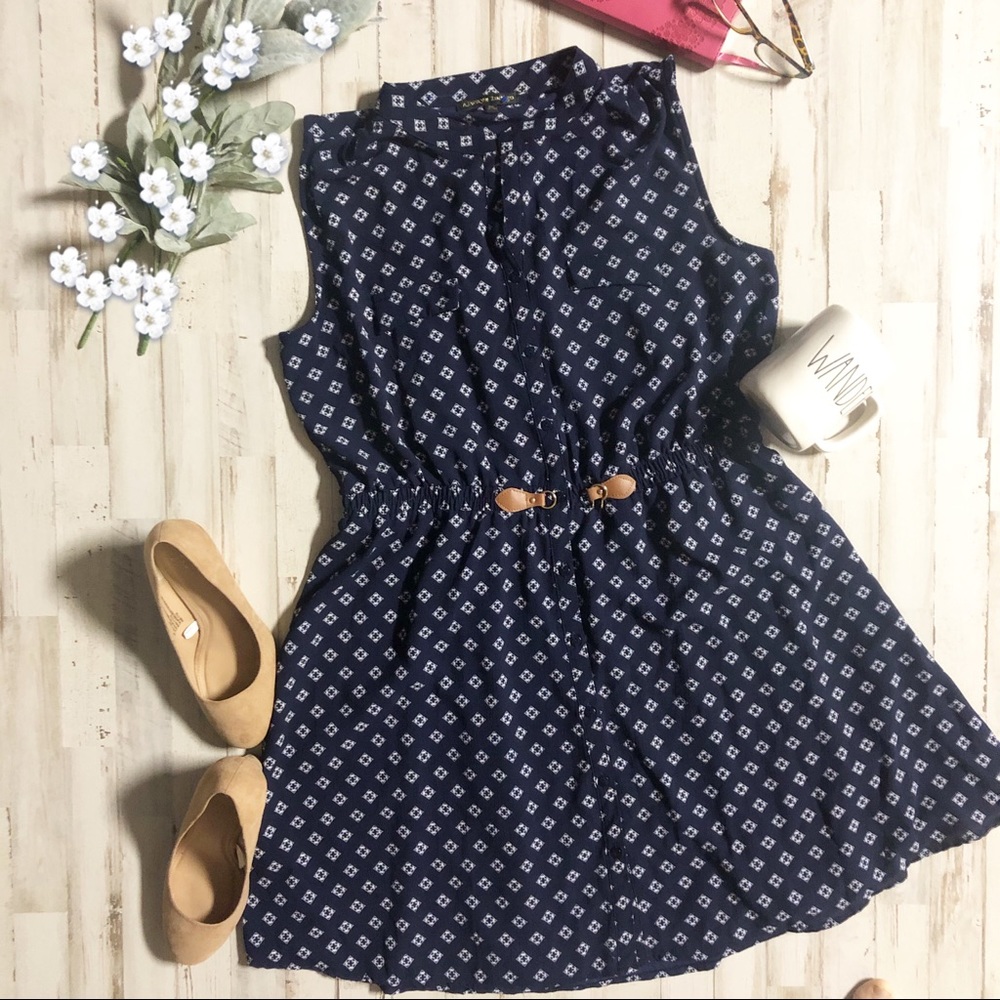 Always indigo dress navy white size 2xl lined